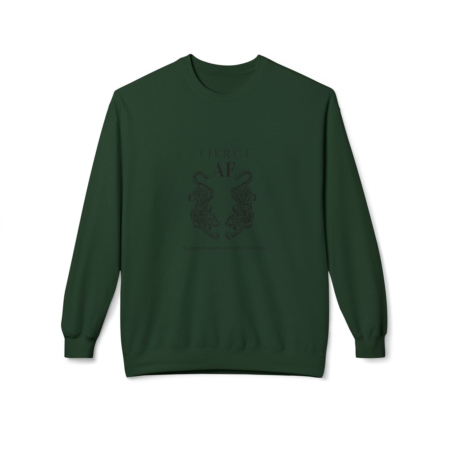 Fierce AF Military Support Sweatshirt - Unisex Midweight Fleece Crewneck