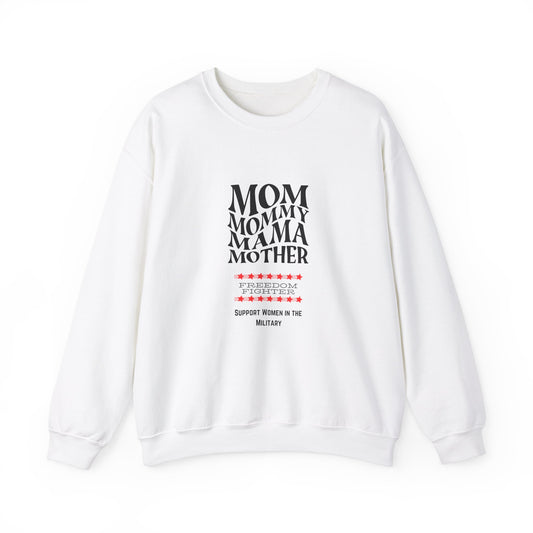 Military Mom Freedom Fighter Unisex Heavy Blend™ Crewneck Sweatshirt