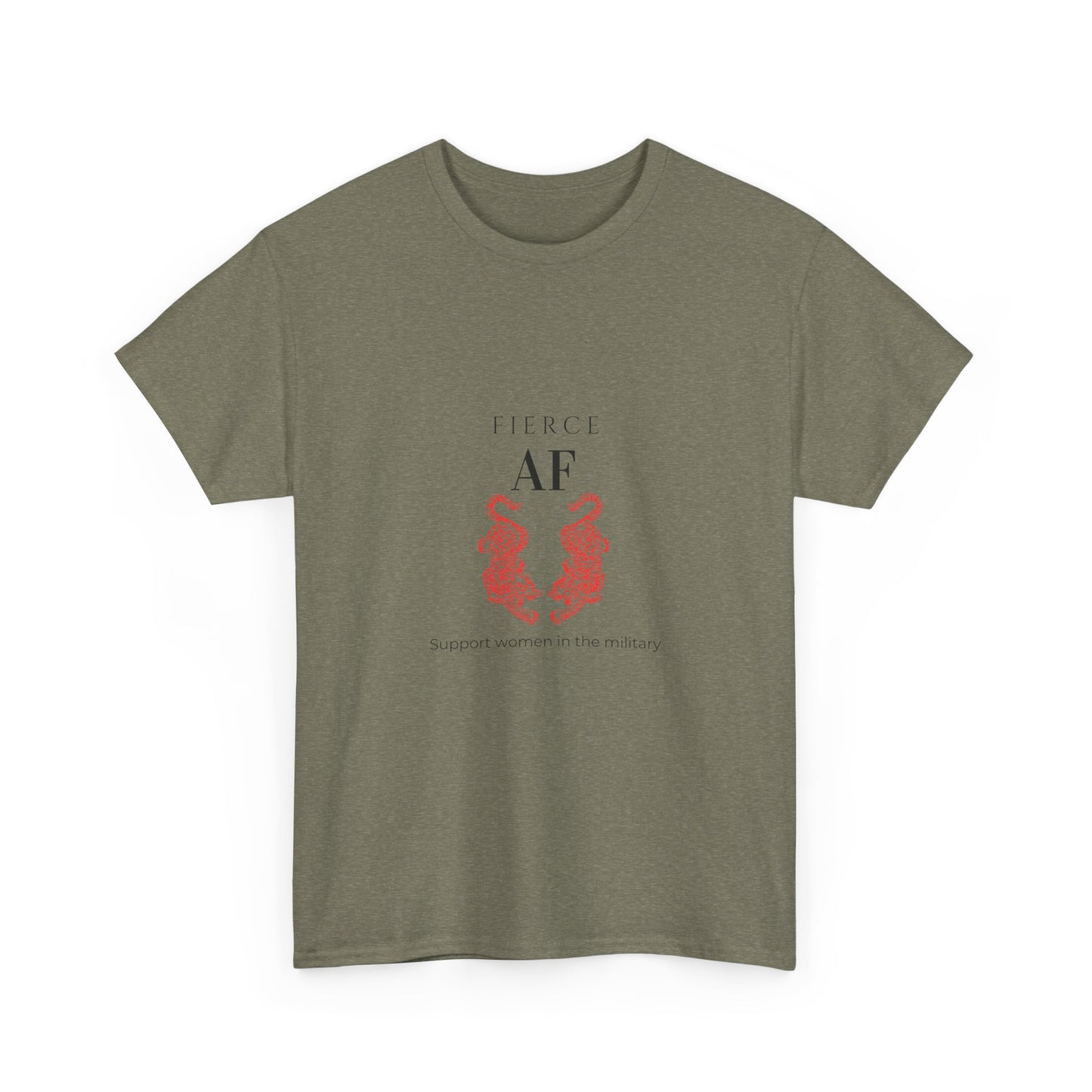 Fierce AF Support Women's Military Unisex Heavy Cotton Tee